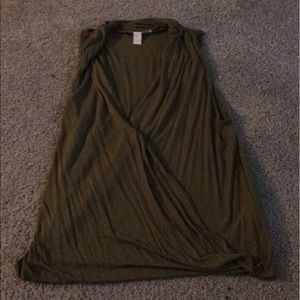 Sleeveless green tank top